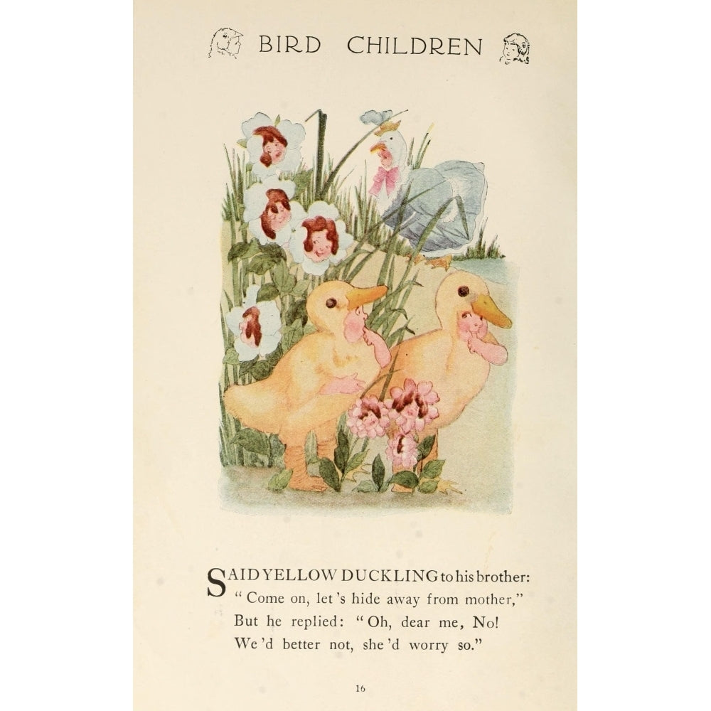 Bird Children 1912 Yellow Duckling Poster Print by M.T. Ross Image 1