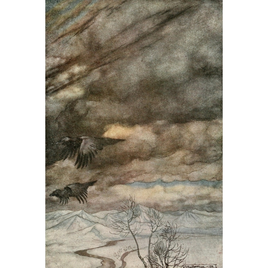 Siegfried 1924 Ravens of Wotan Poster Print by A. Rackham Image 1