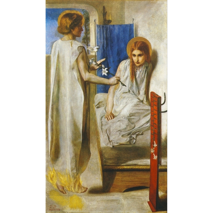 Ecce Ancilla Domini History of Painting 1900 Poster Print by Dante Gabriel Rossetti Image 2