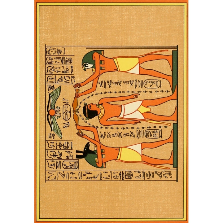 The Gods of the Egyptians 1904 Set and Horus pouring life over Seti I Poster Print by Unknown Image 1