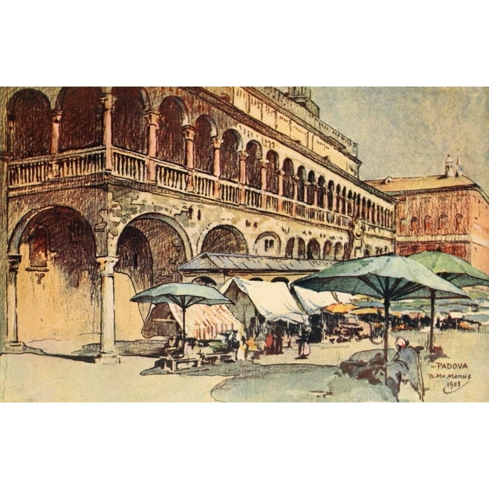 Italian highways and byways from a motor car 1909 Padova Poster Print by Blanche McManus Image 1