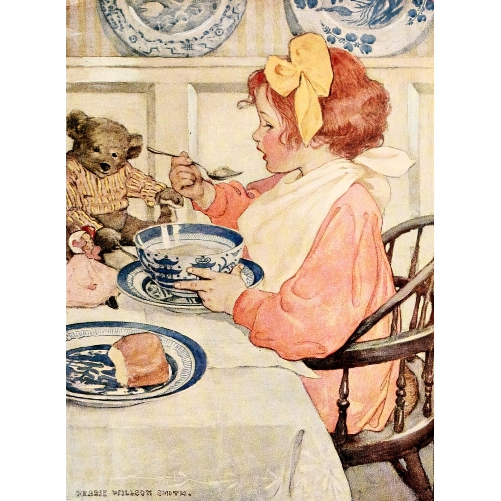 The Seven Ages of Childhood 1909 Greedy taste for porridge Poster Print by Jessie Willcox Smith Image 2