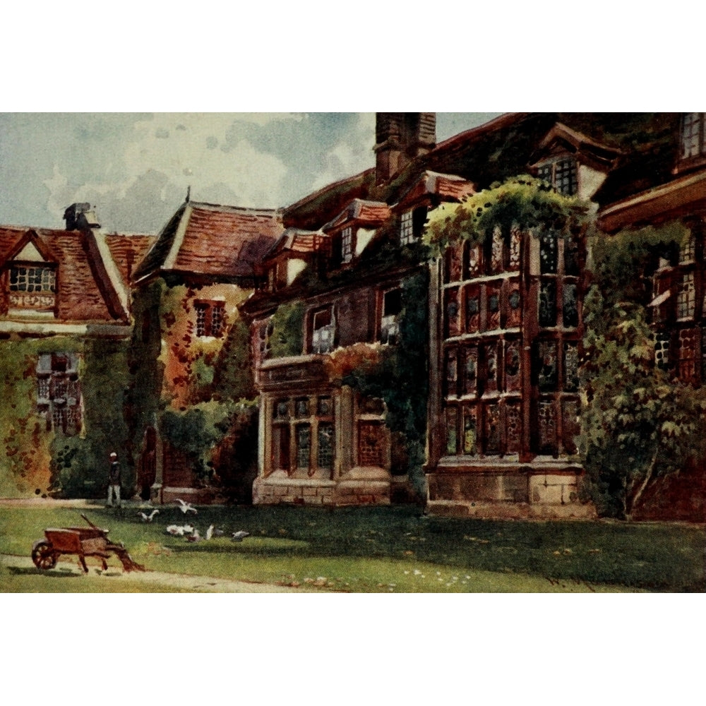 Cambridge 1907 Emmanuel college old court Poster Print by William Matthison Image 2