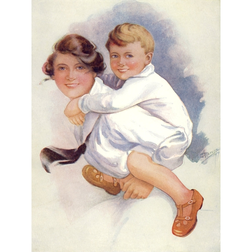 Happy Hours 1920s Mother and child Poster Print by Harry John Pearson Image 2