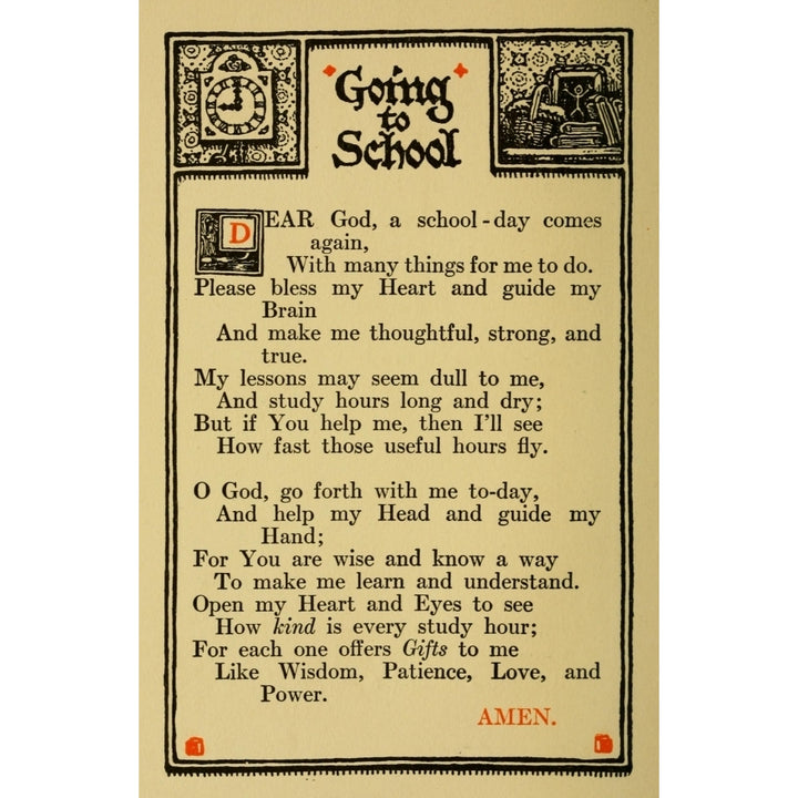 Prayers for Little Men ...1912 Going to school Poster Print by Morgan van Roorbach Shepard Image 2