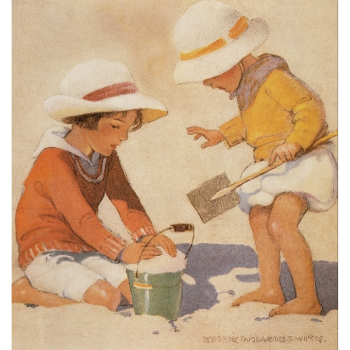 Good Housekeeping Making sandcastles Poster Print by Jessie Willcox Smith Image 2