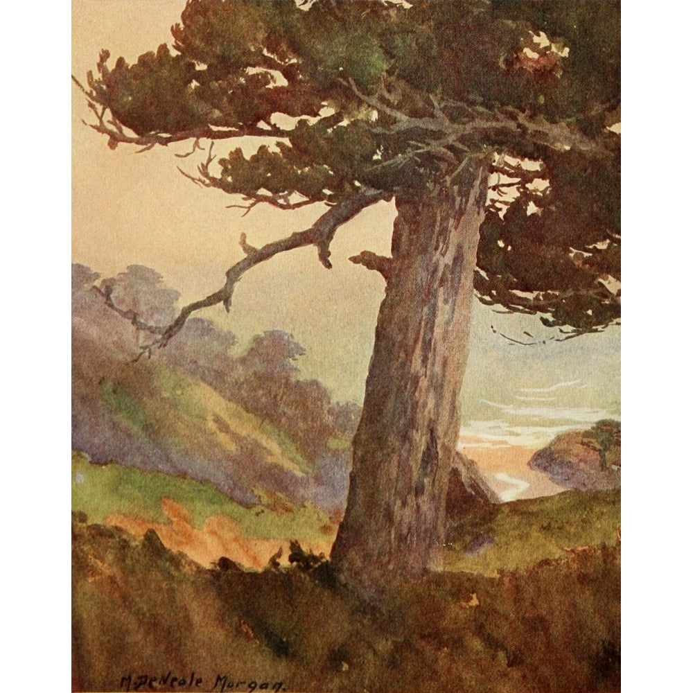 On Sunset Highways 1921 Gate of Val Paiso Canyon Monterey Poster Print by Mary DeNeale Morgan Image 2