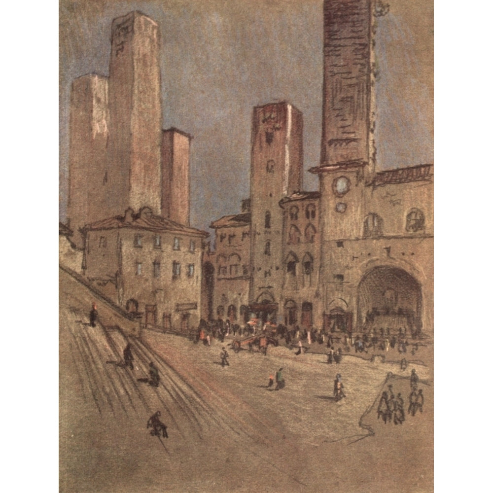 Italian Hours 1909 Towers of San Gimignano Poster Print by Joseph Pennell Image 2