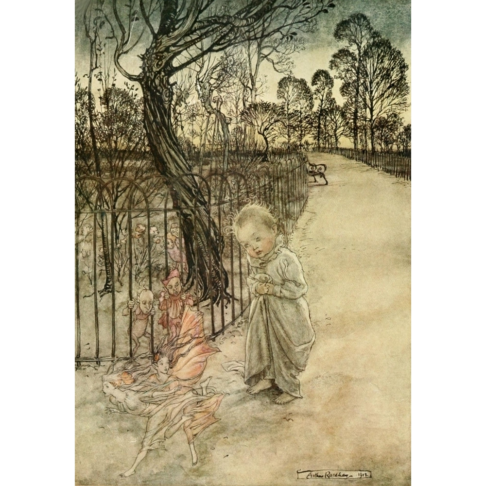 Peter Pan in Kensington Gardens 1912 Peter and the fairies Poster Print by Arthur Rackham Image 2