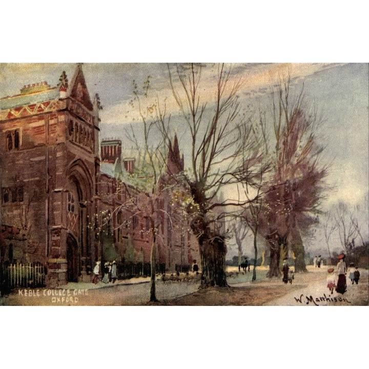 Oxford 1905 Keble College Gate Poster Print by William Matthison Image 2