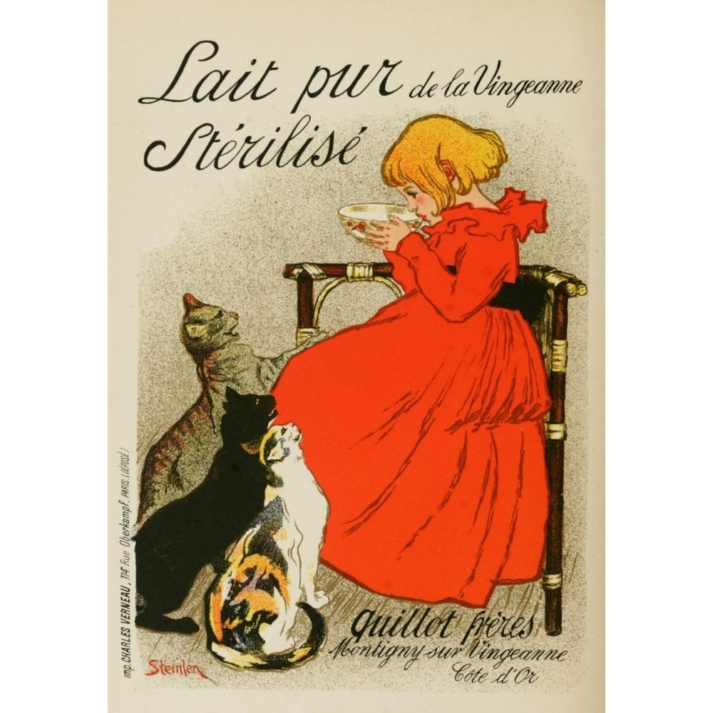 Les Affiches Illustr_es 1896 Lait pur St_rilis_ Poster Print by Th_ophile Steinlen Image 2