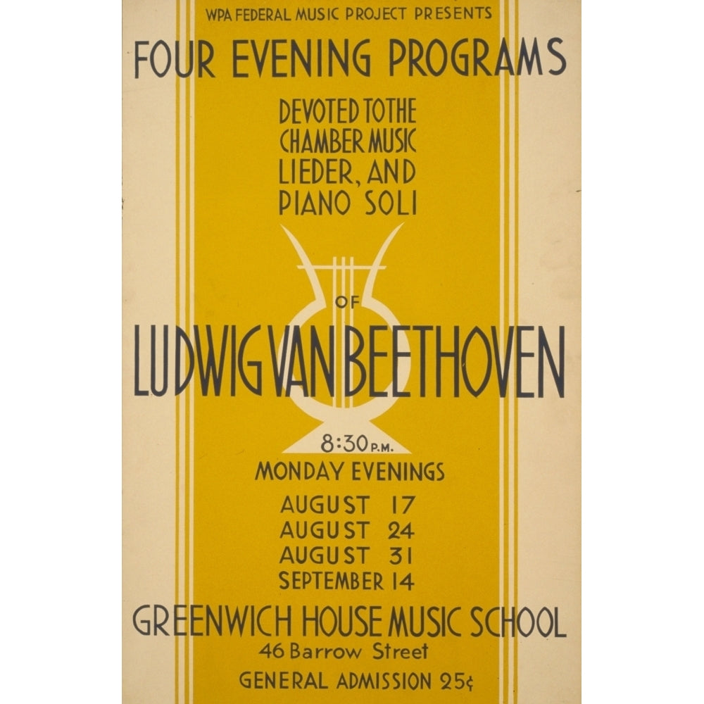 WPA Poster 1936-41 Ludwig van Beethoven Poster Print by Unknown Image 2