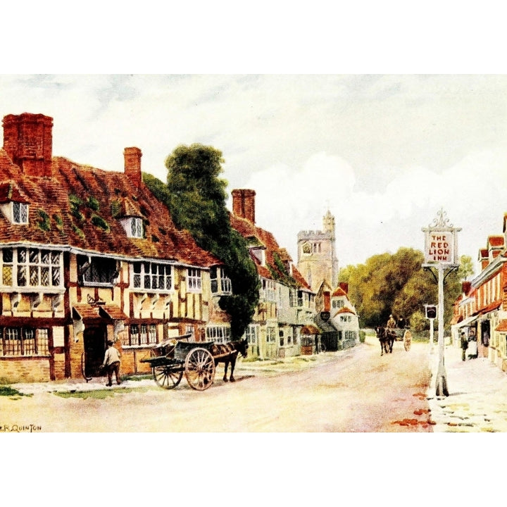 Cottages and Village Life of Rural England 1912 Biddenden Poster Print by Alfred Quinton Image 1