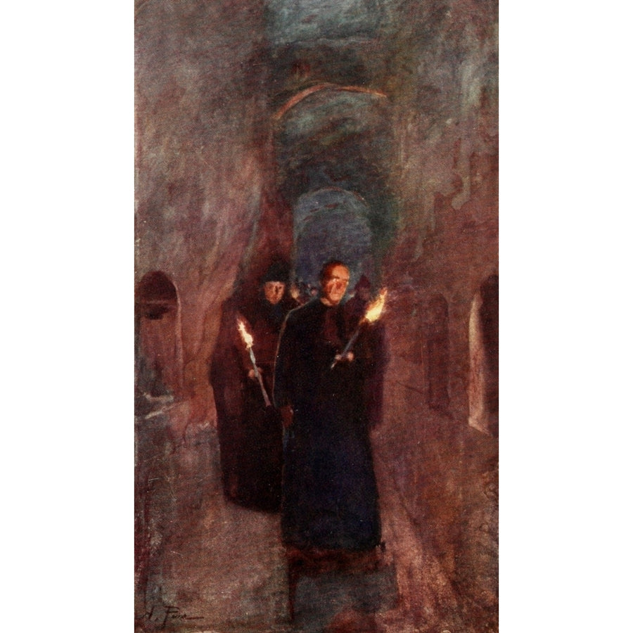 Rome 1905 Procession in the Catacomb of Callistus Poster Print by Alberto Pisa Image 1