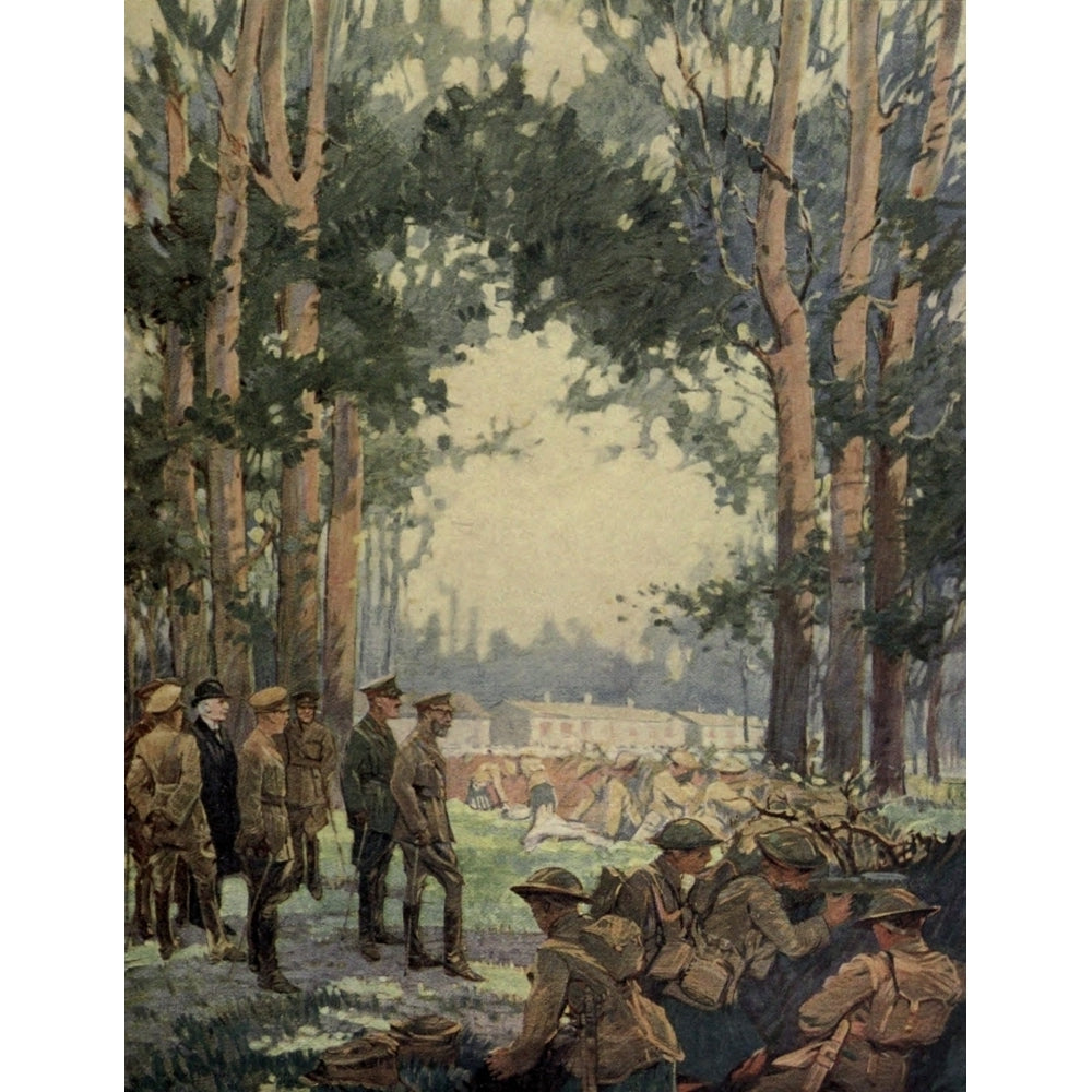 Canadian War Memorials c.1919 Kings visit to Canadian Troops 1918 Poster Print by Charles Simpson Image 1