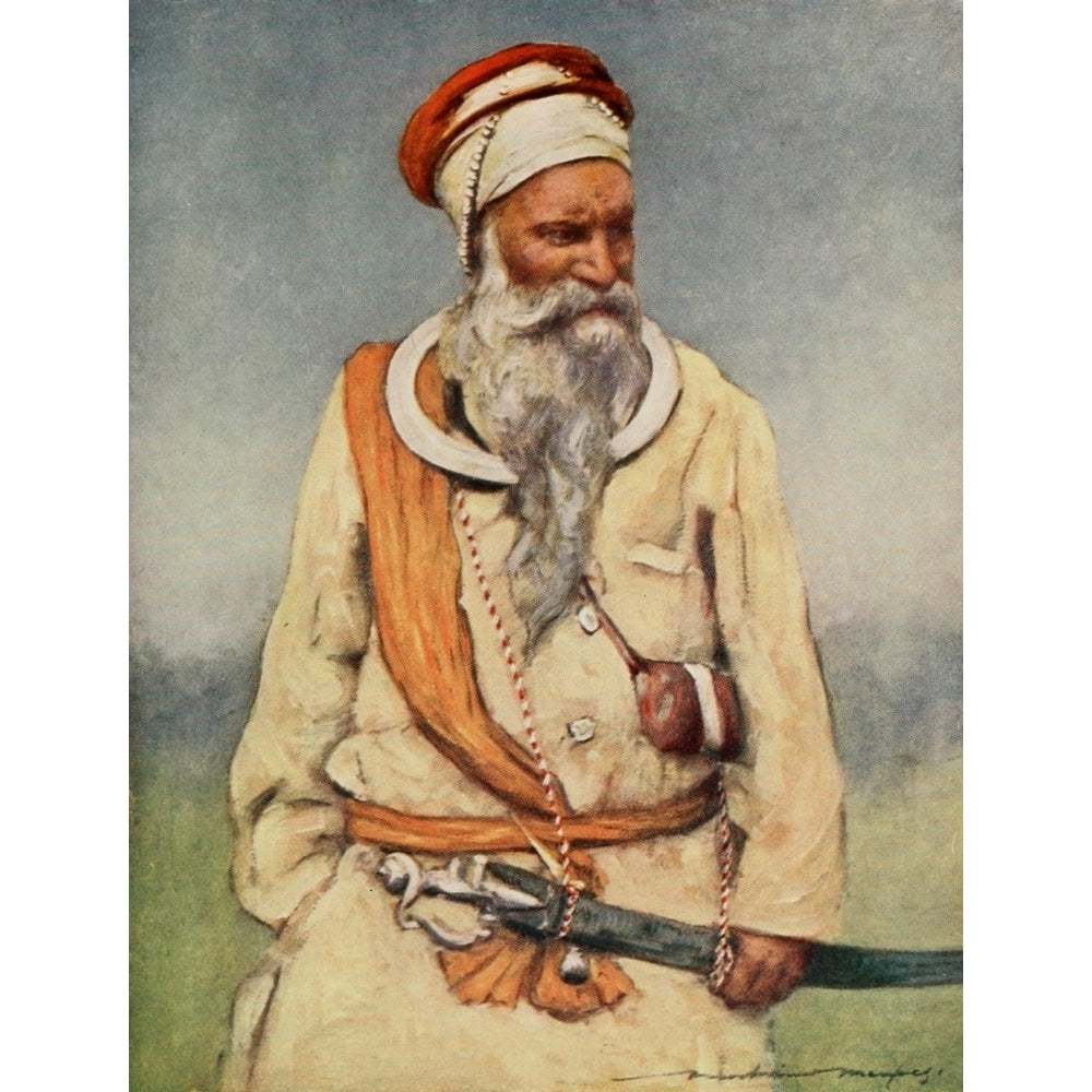 India 1910 A Sikh Warrior Poster Print by Mortimer Menpes Image 2