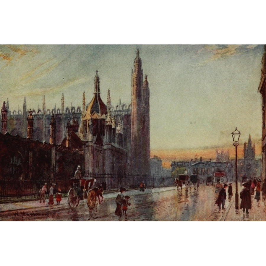 Cambridge 1907 Kings college gateway and chapel Poster Print by William Matthison Image 1