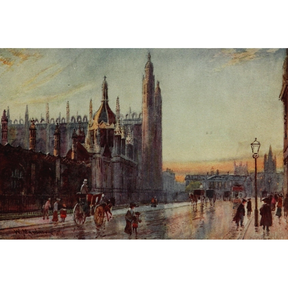 Cambridge 1907 Kings college gateway and chapel Poster Print by William Matthison Image 2