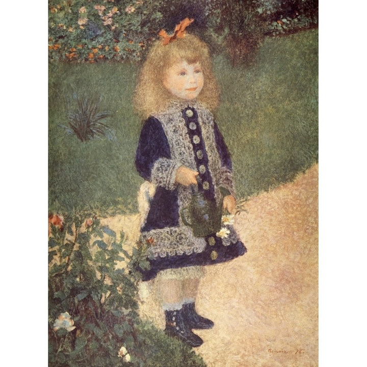 Little girl with Watering Can Poster Print by Pierre-Auguste Renoir Image 1