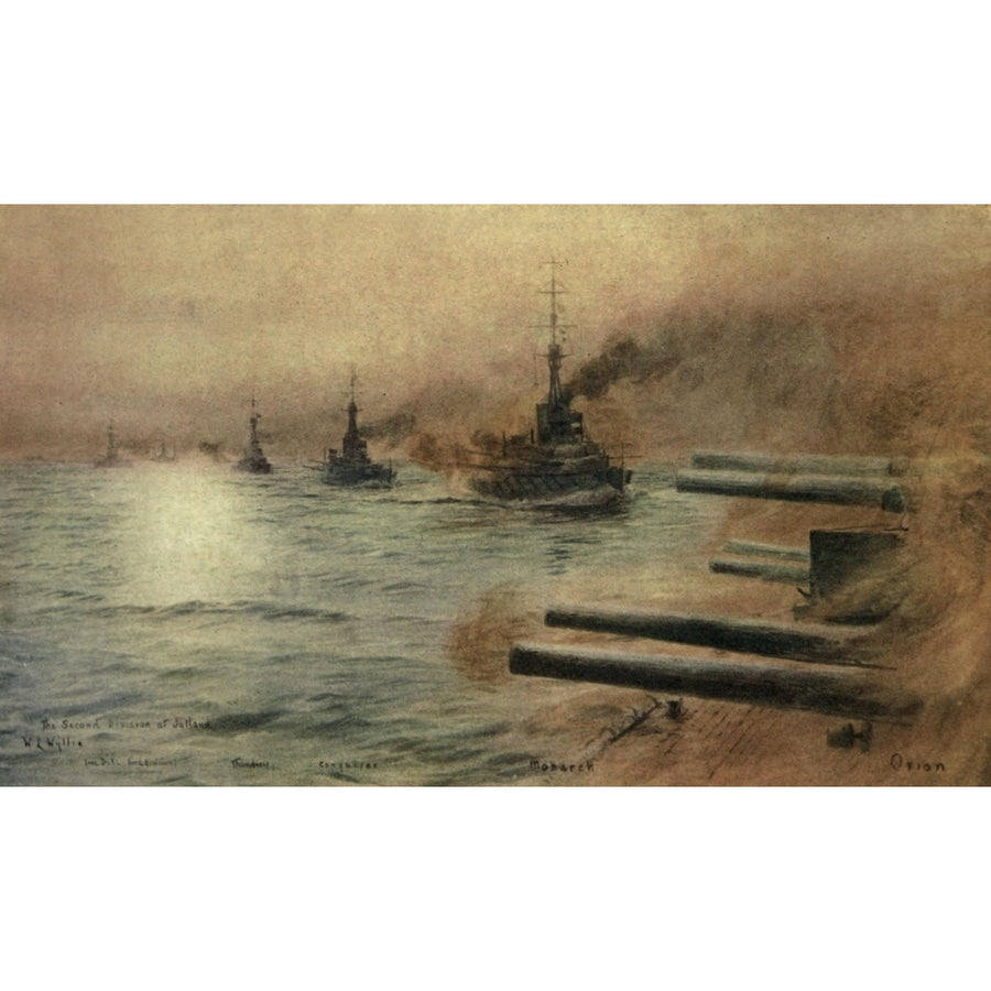 More Sea-fights of the Great War 1919 Second division at Jutland Poster Print by William Wyllie Image 1