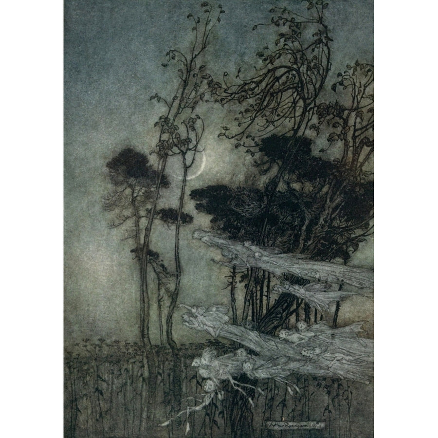 Midsummer Nights Dream 1908 The moon Poster Print by A. Rackham Image 1