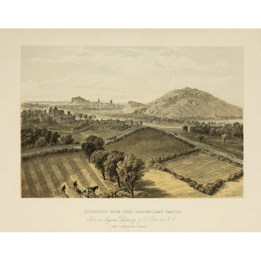 Scotland 1840 Edinburgh from nr Craigmillar Castle Poster Print by David Roberts Image 2