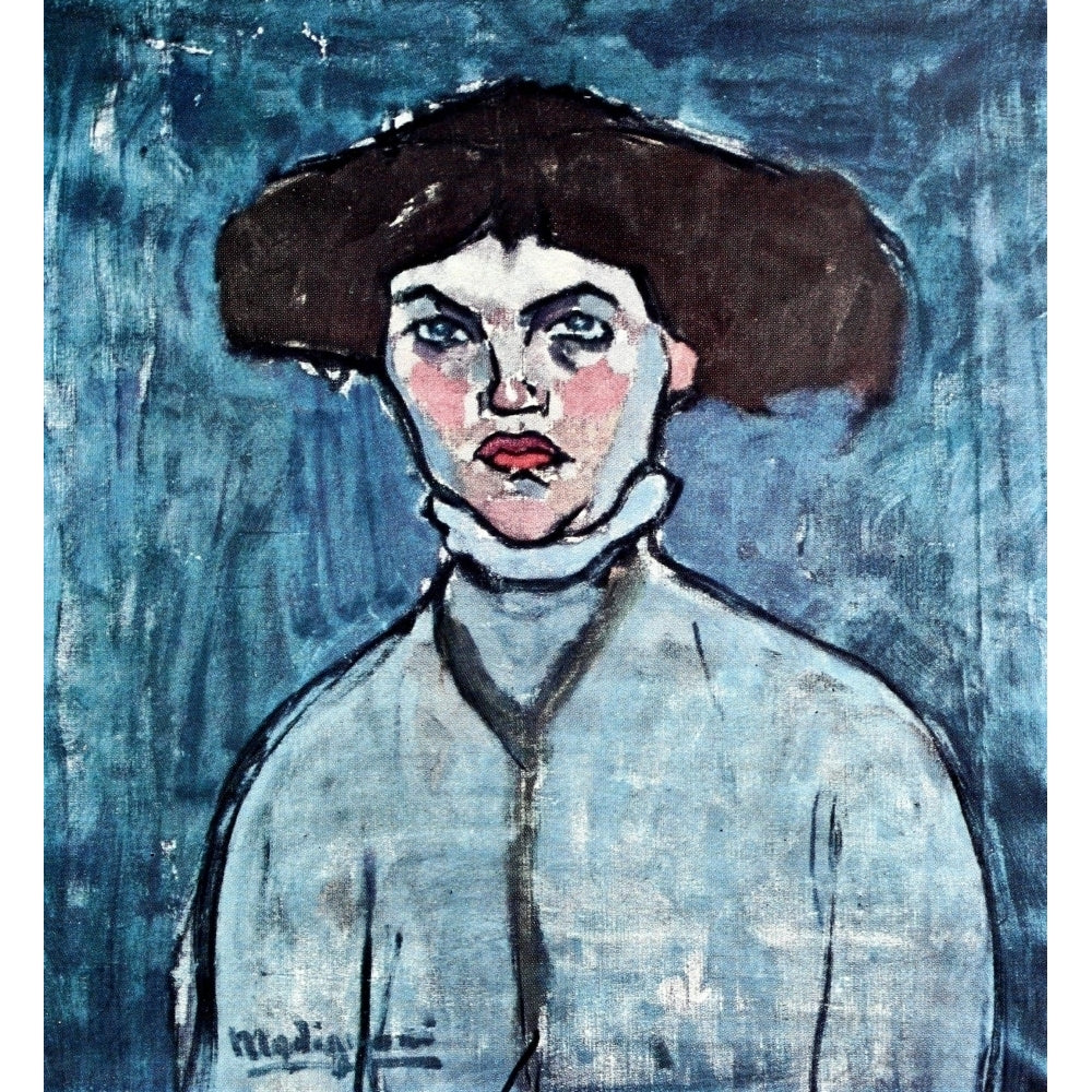 Young Girl with Hat 1908-9 Poster Print by Amedeo Modigliani Image 1