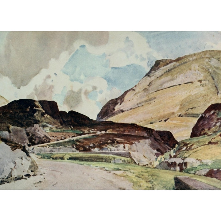 British Water-colour painting 1920 Pass of Glencoe Poster Print by Harry Watson Image 1