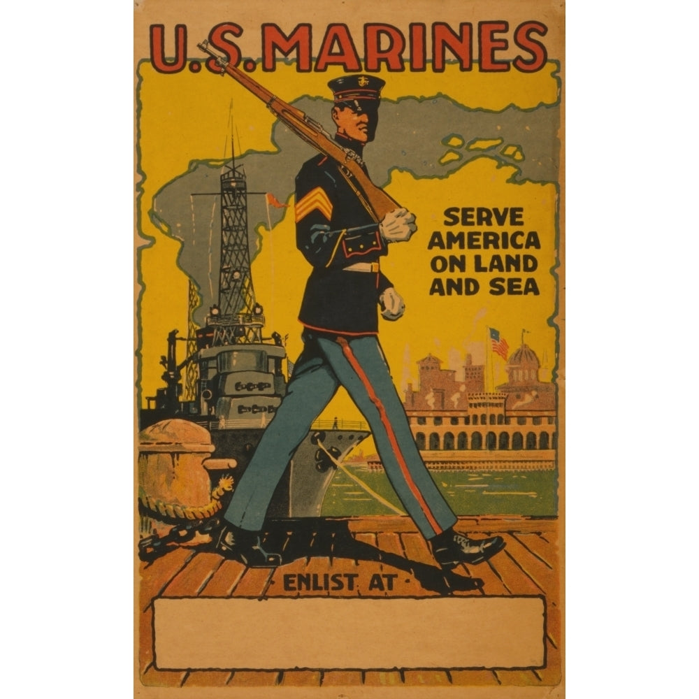 US Marine Recruitment poster 1914-1918 Poster Print by Unknown Image 1