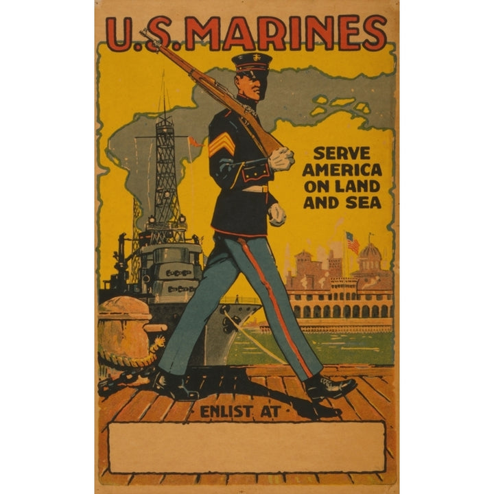 US Marine Recruitment poster 1914-1918 Poster Print by Unknown Image 2