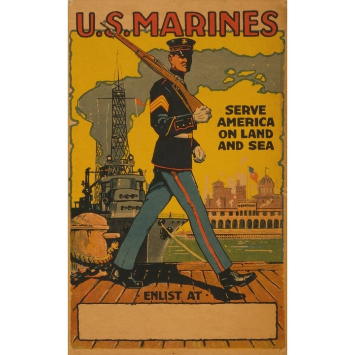 US Marine Recruitment poster 1914-1918 Poster Print by Unknown Image 1