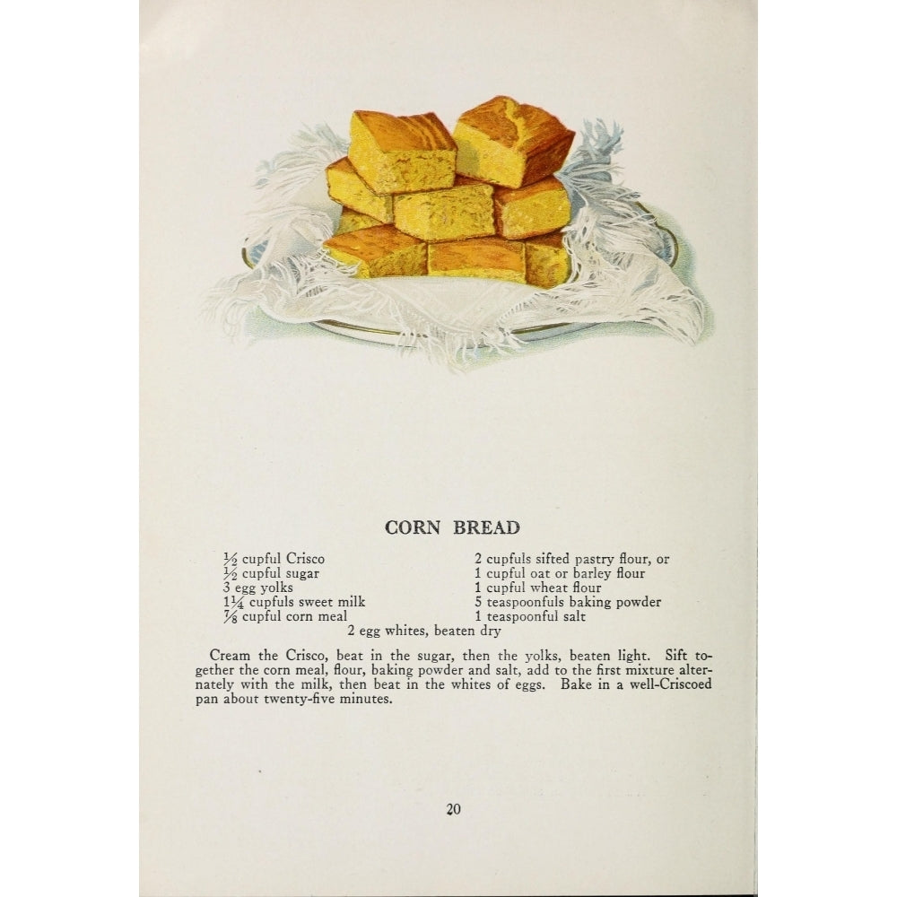 War Time Recipes 1918 Corn bread Poster Print by Janet McKenzie Hill Image 1