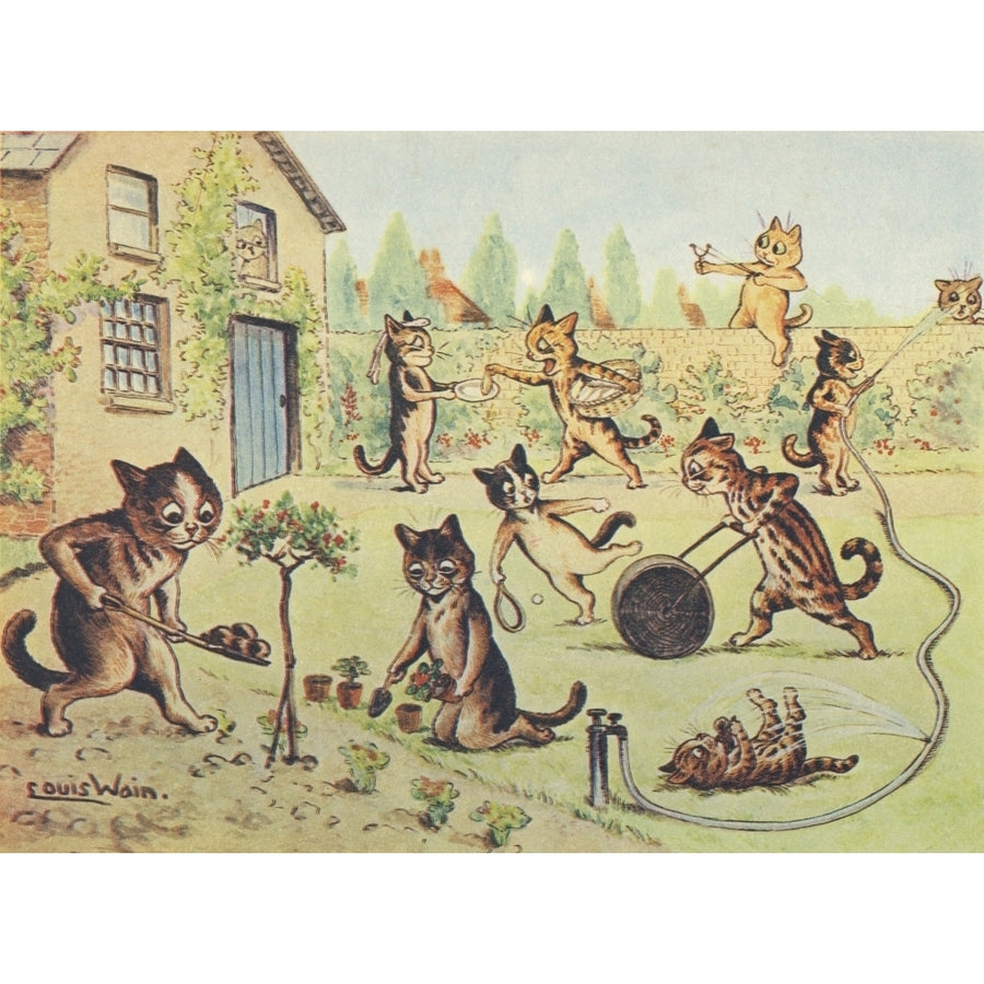 The Picture Book of Kittens 1920s Kittens in Garden Poster Print by Louis Wain Image 1