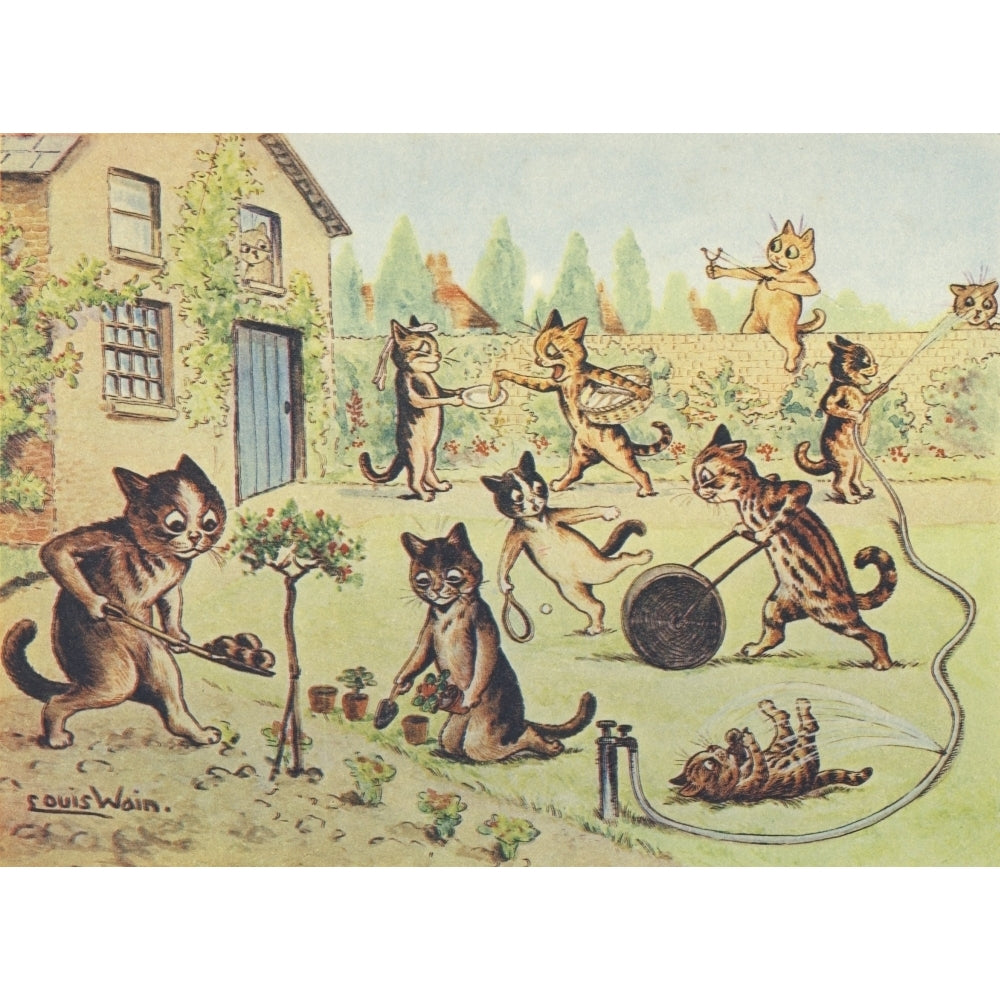 The Picture Book of Kittens 1920s Kittens in Garden Poster Print by Louis Wain Image 2