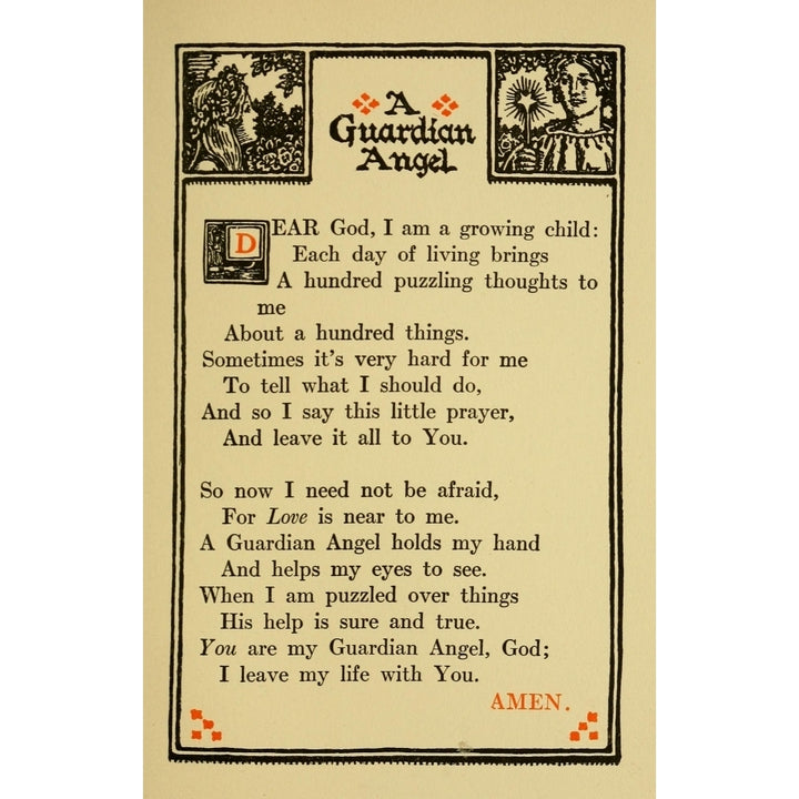 Prayers for Little Men ...1912 A guardian angel Poster Print by Morgan van Roorbach Shepard Image 1