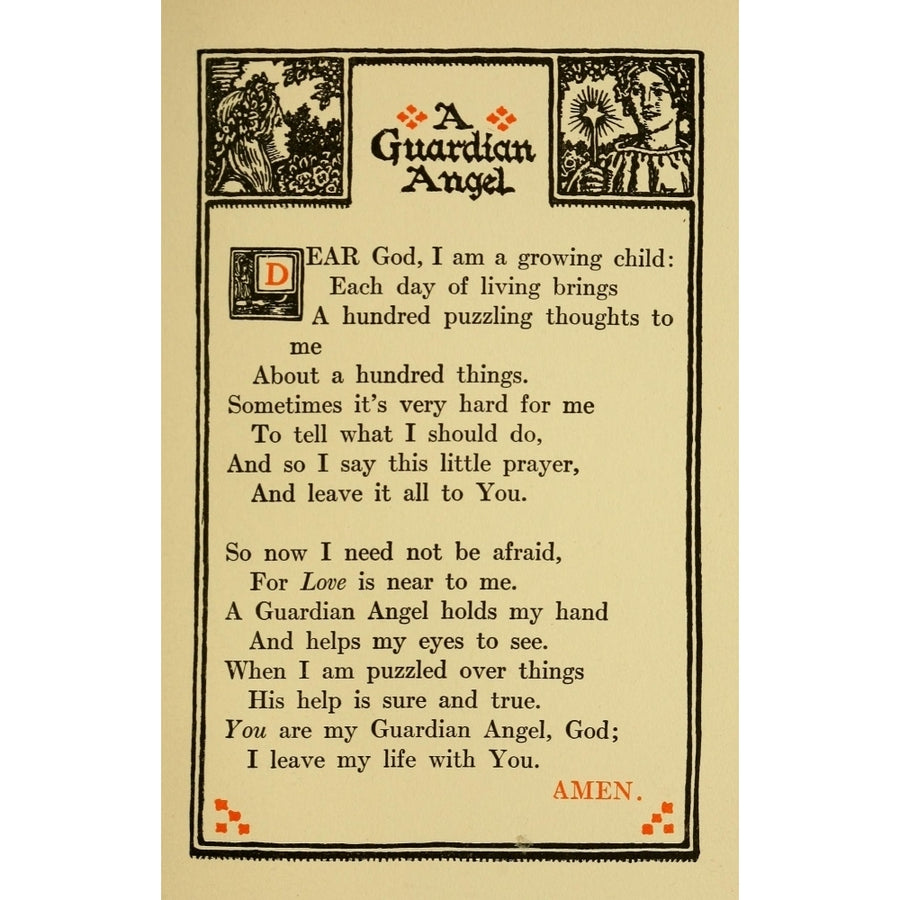 Prayers for Little Men ...1912 A guardian angel Poster Print by Morgan van Roorbach Shepard Image 1