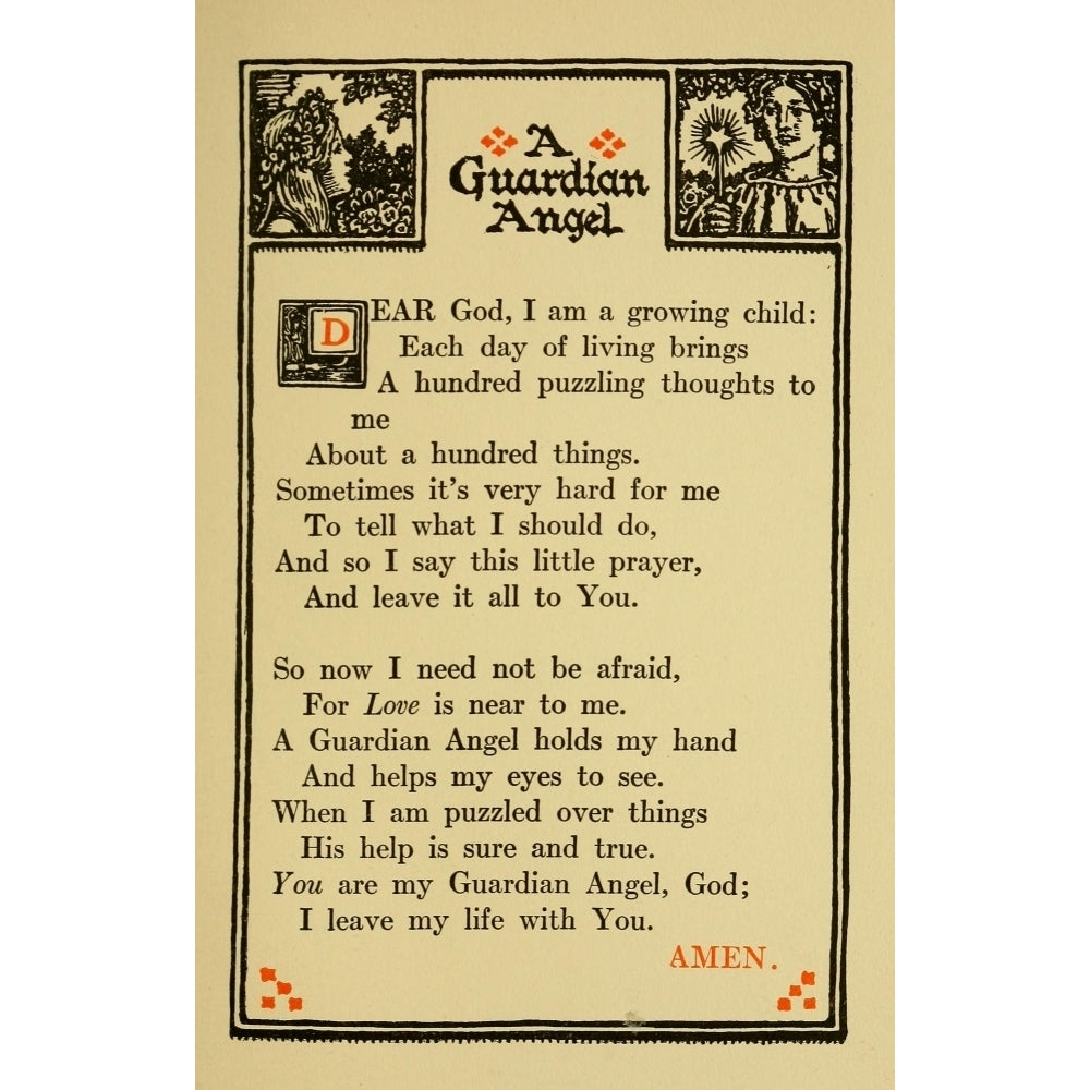 Prayers for Little Men ...1912 A guardian angel Poster Print by Morgan van Roorbach Shepard Image 2