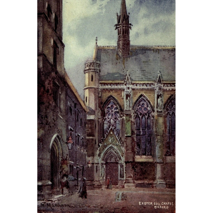 Oxford 1905 Exeter College Chapel Poster Print by William Matthison Image 1