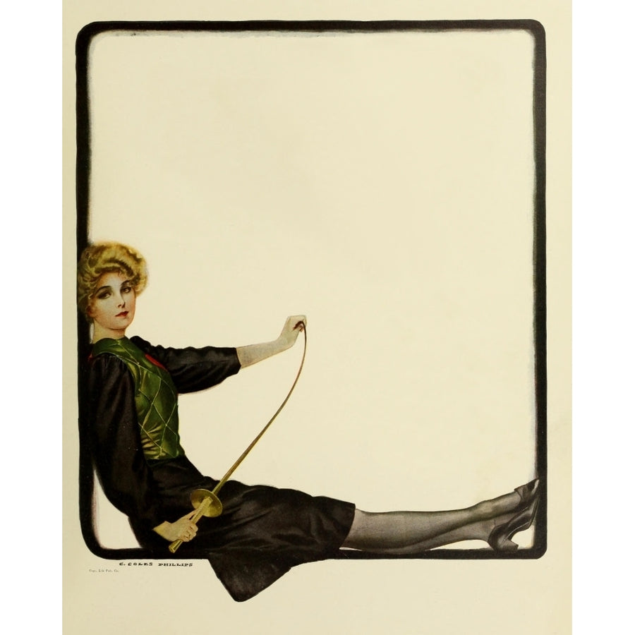 A Gallery of Girls 1911 Frame lady Poster Print by Clarence Coles Phillips Image 1