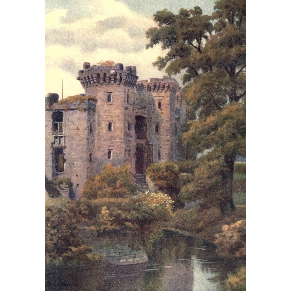 Book of the Wye 1911 Moat Raglan Castle Poster Print by Alfred Quinton Image 1