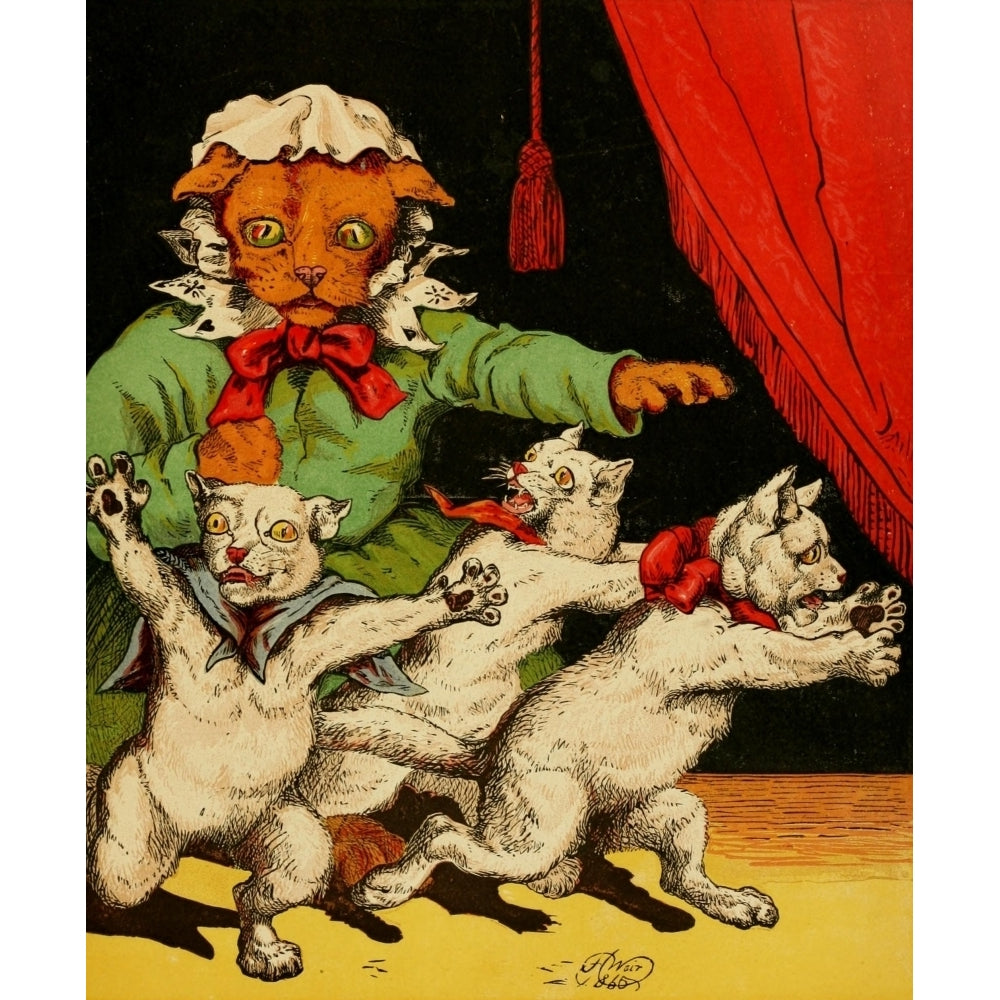 Routledges Picture Gift-Book 1866 Three little kittens Poster Print by Harrison Weir Image 2