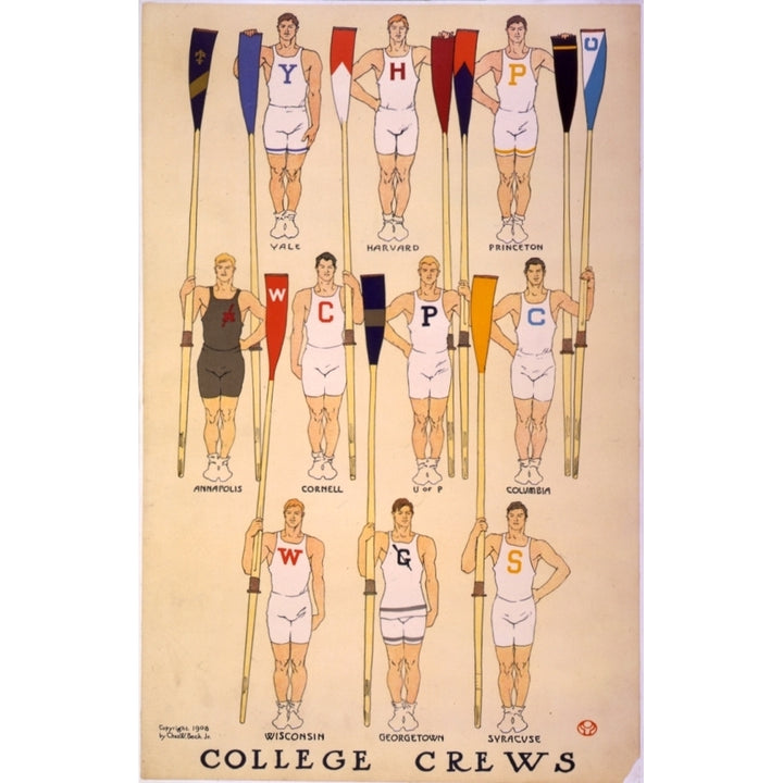 College Crews c.1908 Poster Print by Edward Penfield Image 1