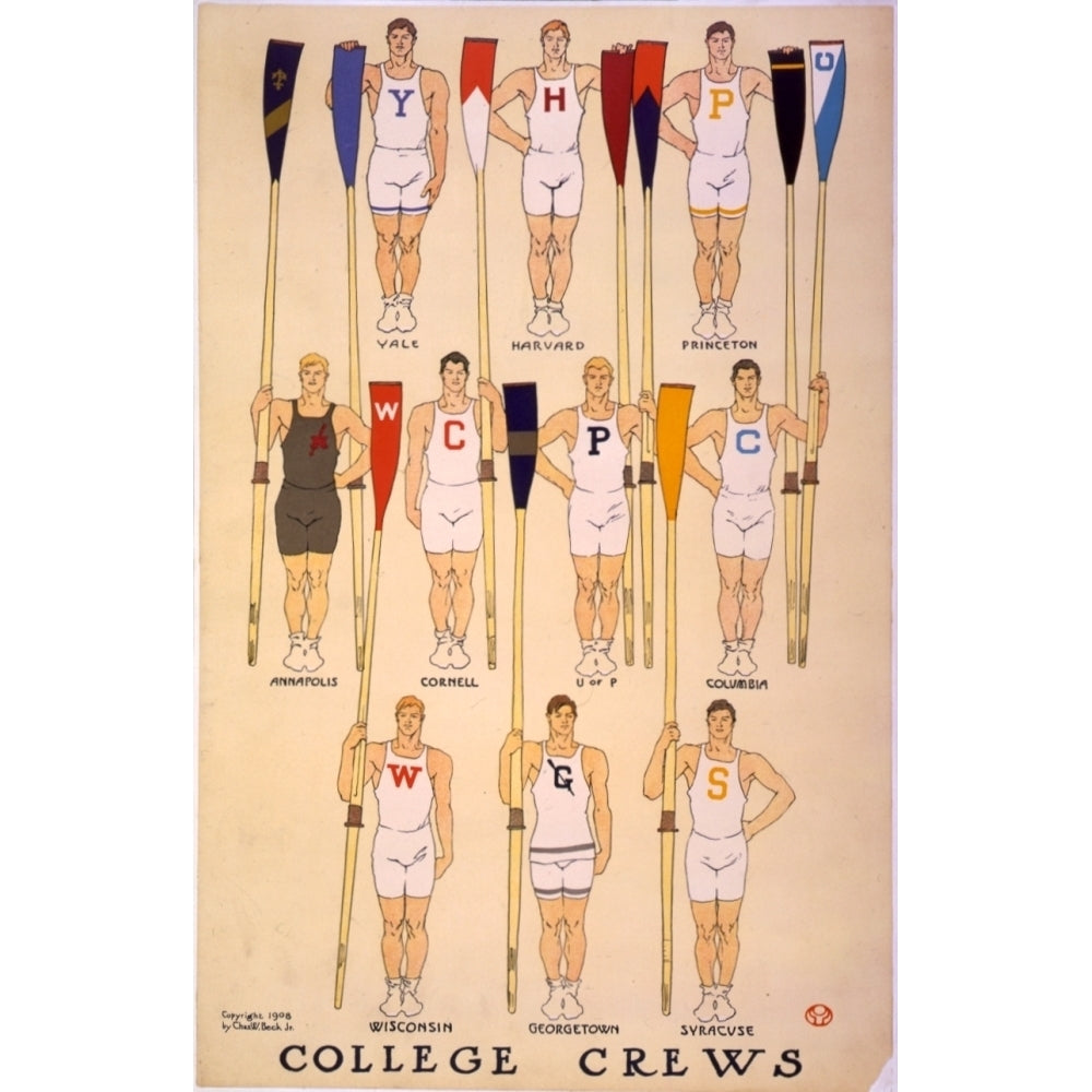 College Crews c.1908 Poster Print by Edward Penfield Image 2