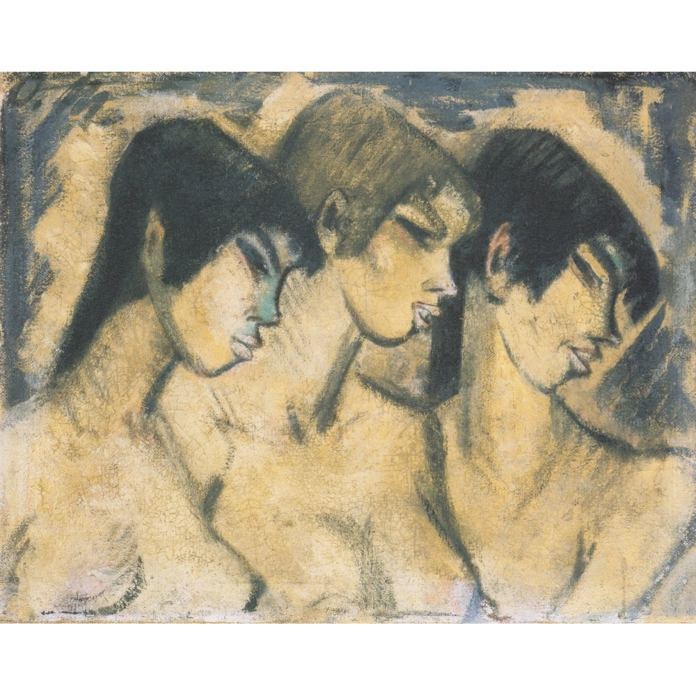 Three Girls in profile c.1918 Poster Print by Otto Mueller Image 1