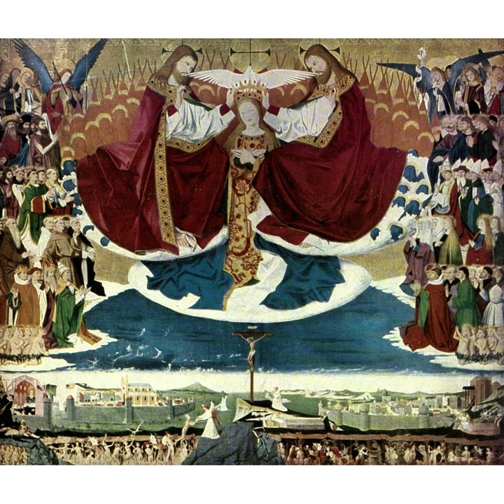 Old Masters 1900 Coronation of Mary Poster Print by Enguerrand Charonton Image 1