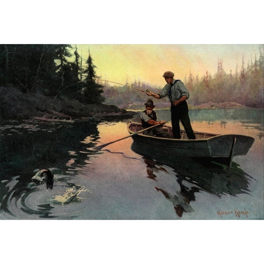 Scribners Magazine 45 1909 Bass Fishing Poster Print by Oliver Kemp Image 1