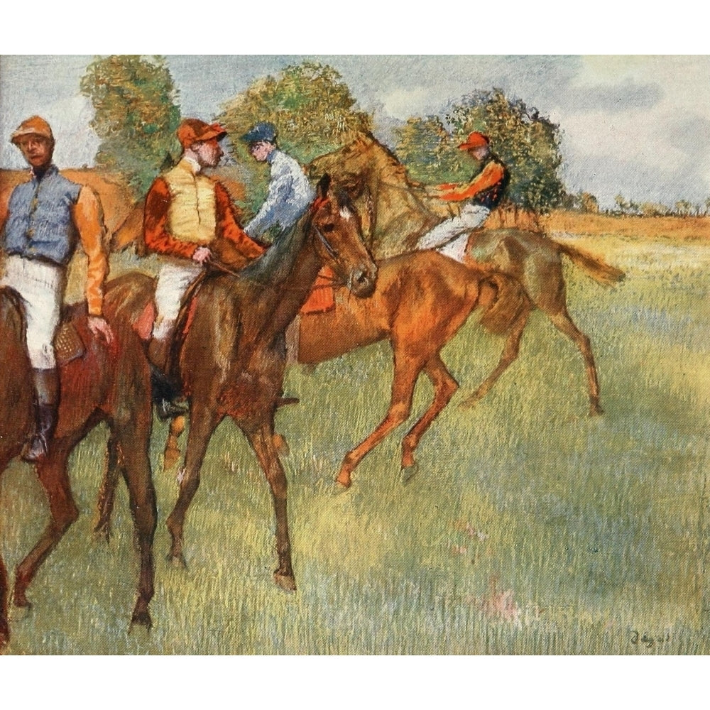 Horse racing Poster Print by Edgar Degas Image 1