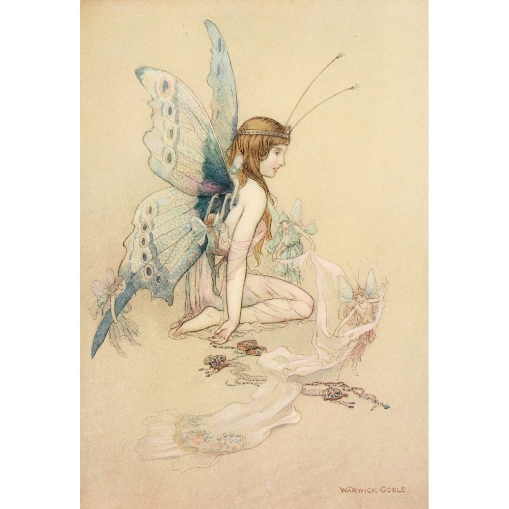 The Water-Babies 1909 The fairies brought her a pretty pair of wings Poster Print by Warwick Goble Image 1