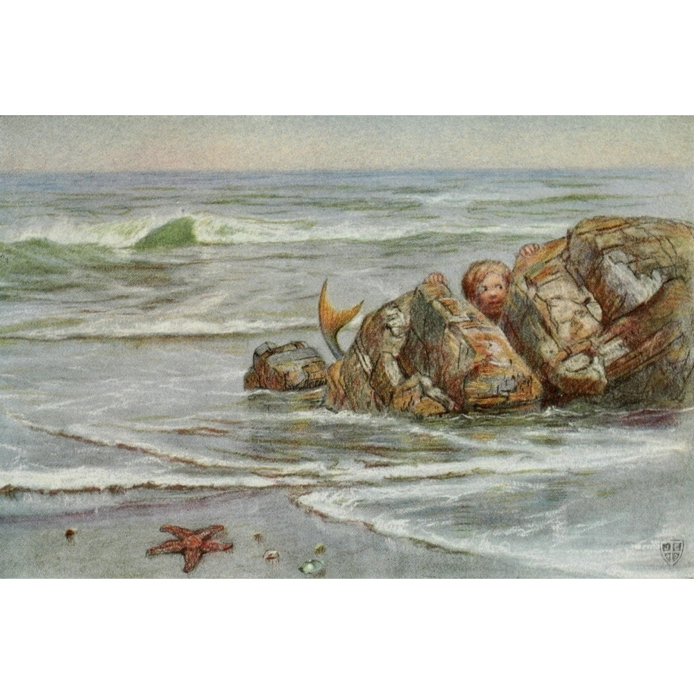 The Great Sea Horse 1909 Housekeeping with a merboy Poster Print by John Elliott Image 1