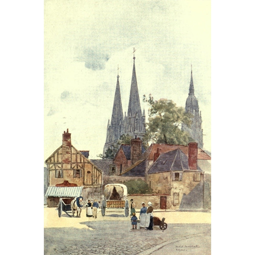 Cathedral Cities of France 1907 Bayeux a street corner Poster Print by Herbert Marshall Image 2